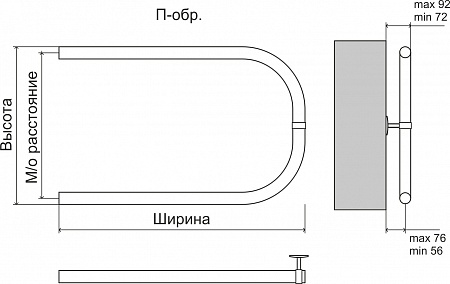 Эконом П-обр AISI 32х2 500х500 Полотенцесушитель  TERMINUS Прокопьевск - фото 3