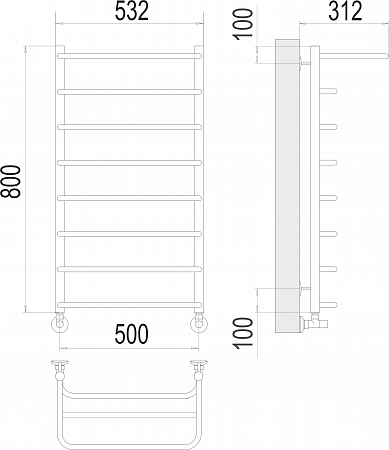 Полка П8 500х800  Полотенцесушитель  TERMINUS Прокопьевск - фото 3