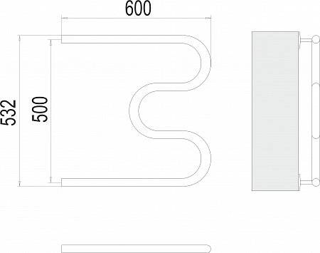 М-обр AISI 32х2 500х600 Полотенцесушитель  TERMINUS Прокопьевск - фото 3