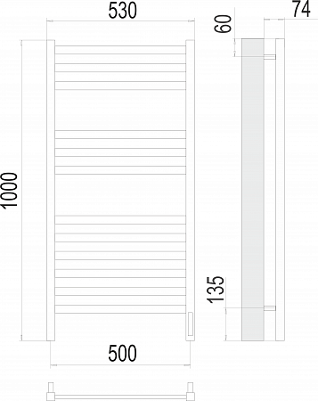 Енисей П12 500х1000  электро (sensor quick touch) Полотенцесушитель TERMINUS  Прокопьевск - фото 3