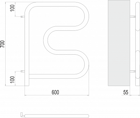 Электро 25 F-обр 600х600 поворотный Полотенцесушитель TERMINUS Прокопьевск - фото 3
