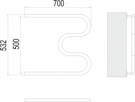 М-обр AISI 32х2 500х700 Полотенцесушитель  TERMINUS Прокопьевск - фото 3