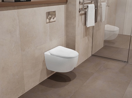 Подвесной унитаз безободковый Terminus Енисей Monolit 560х390 белый Прокопьевск - фото 1