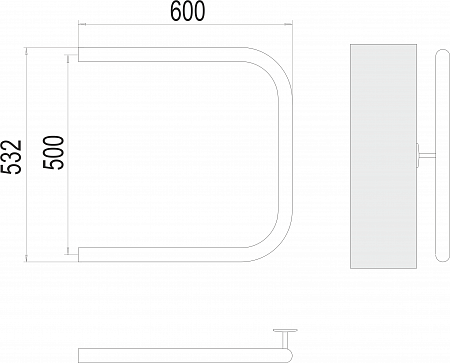 П-обр AISI 32х2 500х600 Полотенцесушитель  TERMINUS Прокопьевск - фото 3
