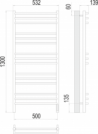 Прато П15 500х1300 электро (sensor quick touch) Полотенцесушитель  TERMINUS Прокопьевск - фото 3