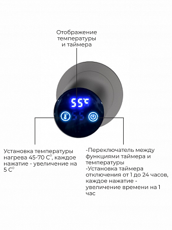 Аккорд П5 500х800 электро Полотенцесушитель TERMINUS Оружейная сталь Прокопьевск - фото 4